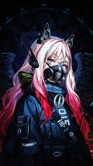 Phone Girl In Combat Gear Wallpaper