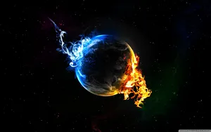 Photo Fire And Water Unite As One Wallpaper