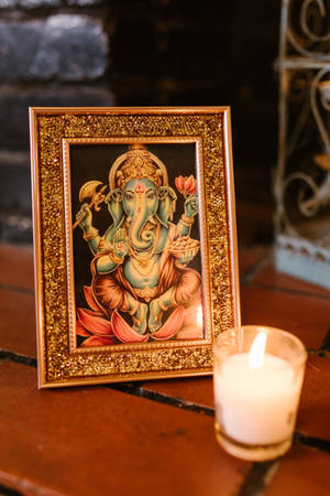 Photo Frame Of Ganesh Mobile Wallpaper