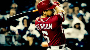 Photo Of Anthony Rendon Swinging With Vintage Filter Wallpaper