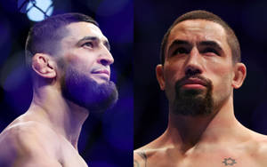 Photo Of Khamzat Chimaev Next To Robert Whittaker Wallpaper