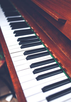 Piano Keyboard Wooden Case Wallpaper