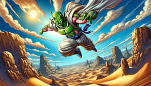 Piccolo_ Flying_ Over_ Desert_ Landscape Wallpaper