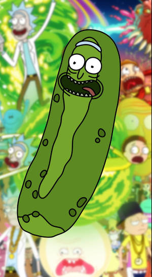 Pickle Rick Sticking Out Tongue Wallpaper