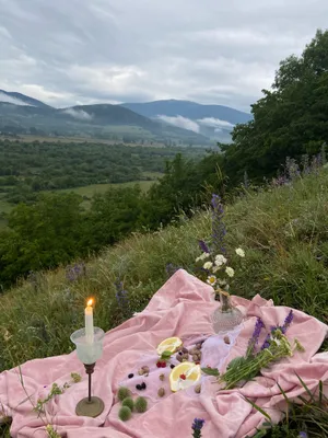 Picnic Date Hill View Wallpaper