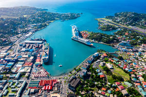 Picturesque Castries Port In Beautiful Saint Lucia Wallpaper