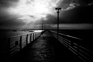 Pier, Bw, Sea, Saint-jean-cap-ferrat, France Wallpaper