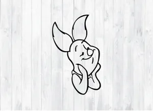 Piglet Simple Outline Wallpaper