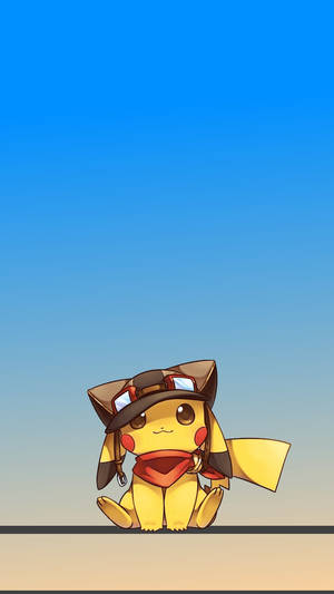 Pikachu Iphone With Aviator Helmet Wallpaper