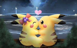 Pikachu Love Kiss Wallpaper