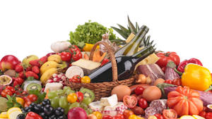 Pile Of Diverse Grocery Items Wallpaper