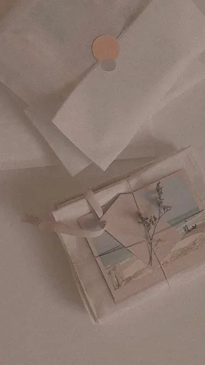 Pile Of Letters In Tan Aesthetic Wallpaper