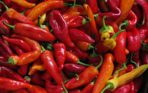 Pile Of Thin Chili Pepper Spices Wallpaper