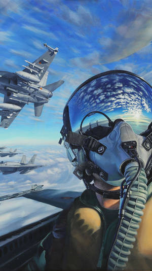 Pilot Selfie On A Jet Iphone Wallpaper