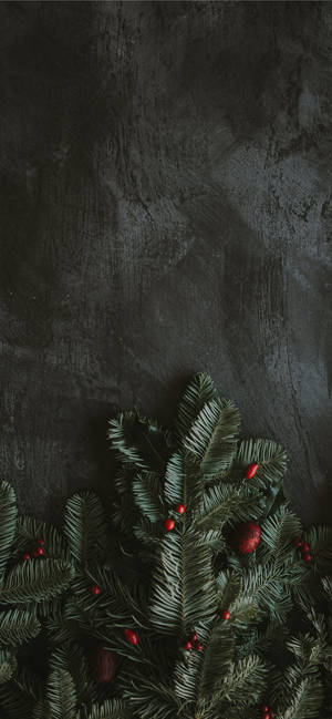 Pine Leaves Christmas Iphone Wallpaper