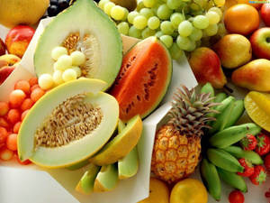 Pineapple And Mixed Fruits Wallpaper