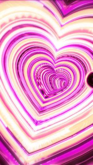 Pink 3d Iphone Concentric Hearts Wallpaper