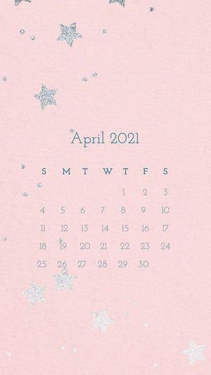 Pink Aesthetic April Calendar 2021 Wallpaper