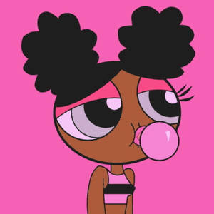 Pink Aesthetic Black Powerpuff Girl Wallpaper