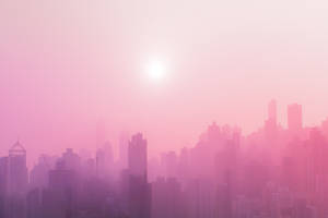 Pink Aesthetic Cityscape Wallpaper