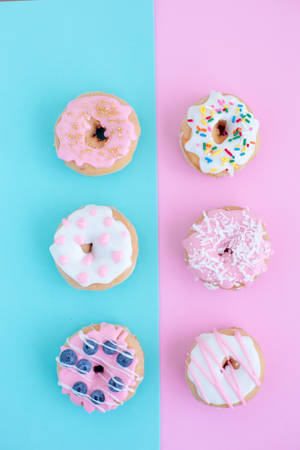 Pink Aesthetic Doughnuts Wallpaper