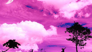 Pink Aesthetic Tumblr Laptop With Sky Wallpaper
