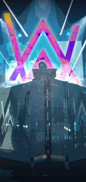 Pink Alan Walker Logo On Screen Wallpaper