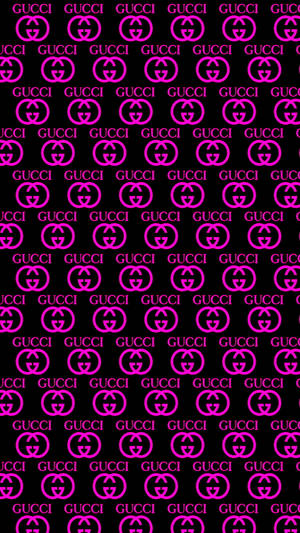 Pink And Black Gucci Pattern Wallpaper