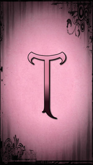 Pink And Black Letter T Wallpaper