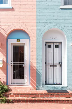 Pink And Blue Aesthetic Doors Wallpaper