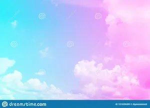 Pink And Blue Clouds With White Wallpaper