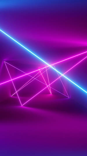 Pink And Blue Neon Lines Wallpaper