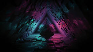 Pink And Blue Prism Cave Wallpaper