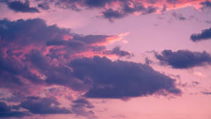 Pink And Blue Sunset Clouds Wallpaper