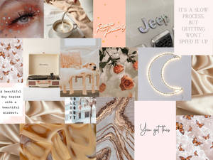 Pink And Brown Collage Neutral Background Wallpaper