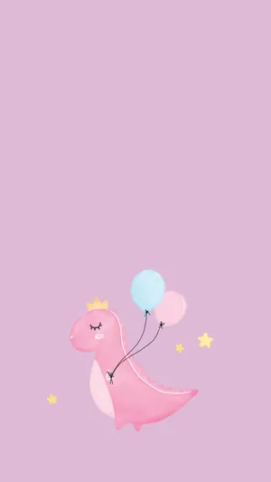 Pink And Cute Dinosaur Iphone Wallpaper