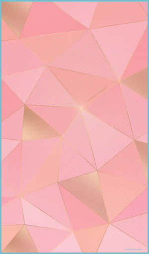 Pink And Gold Geometric Pattern Wallpaper