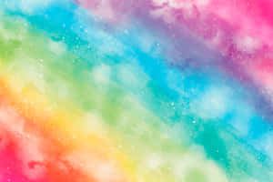 Pink And Teal Rainbow- Wallpaper Wallpaper