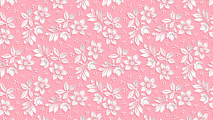 Pink And White Floral Patterns Wallpaper