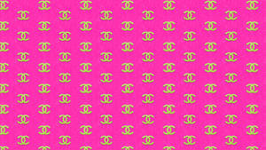 Pink And Yellow Chanel Logo Wallpaper