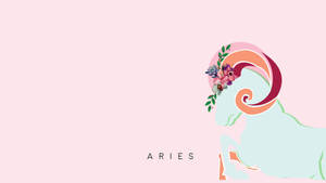 Pink Aries Aesthetic Digital Artwork Wallpaper