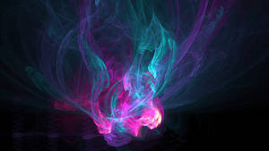 Pink Blue Purple Neon Smoke Hk Wallpaper