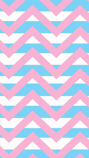 Pink Blue Zigzag Wallpaper