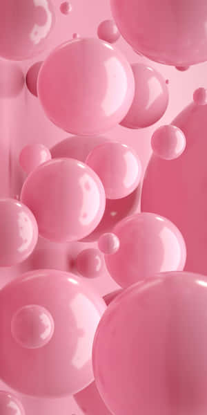 Pink Bubbles Floating In A Pink Background Wallpaper