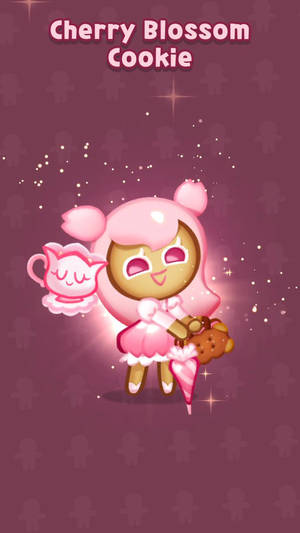 Pink Cherry Blossom Cookie Run Wallpaper