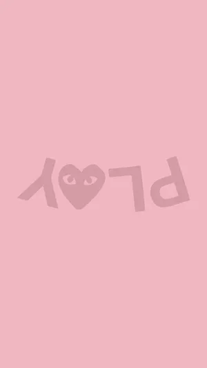 Pink Comme Des Garçons Play Text Wallpaper