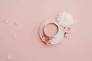 Pink Cup Aesthetic Wallpaper
