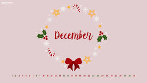 Pink December Wreath Wallpaper