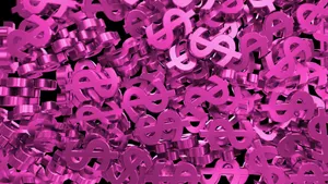 Pink Dollar Signs On Black Background Wallpaper