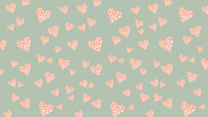 Pink Dotted Hearts Valentines Day Desktop Wallpaper